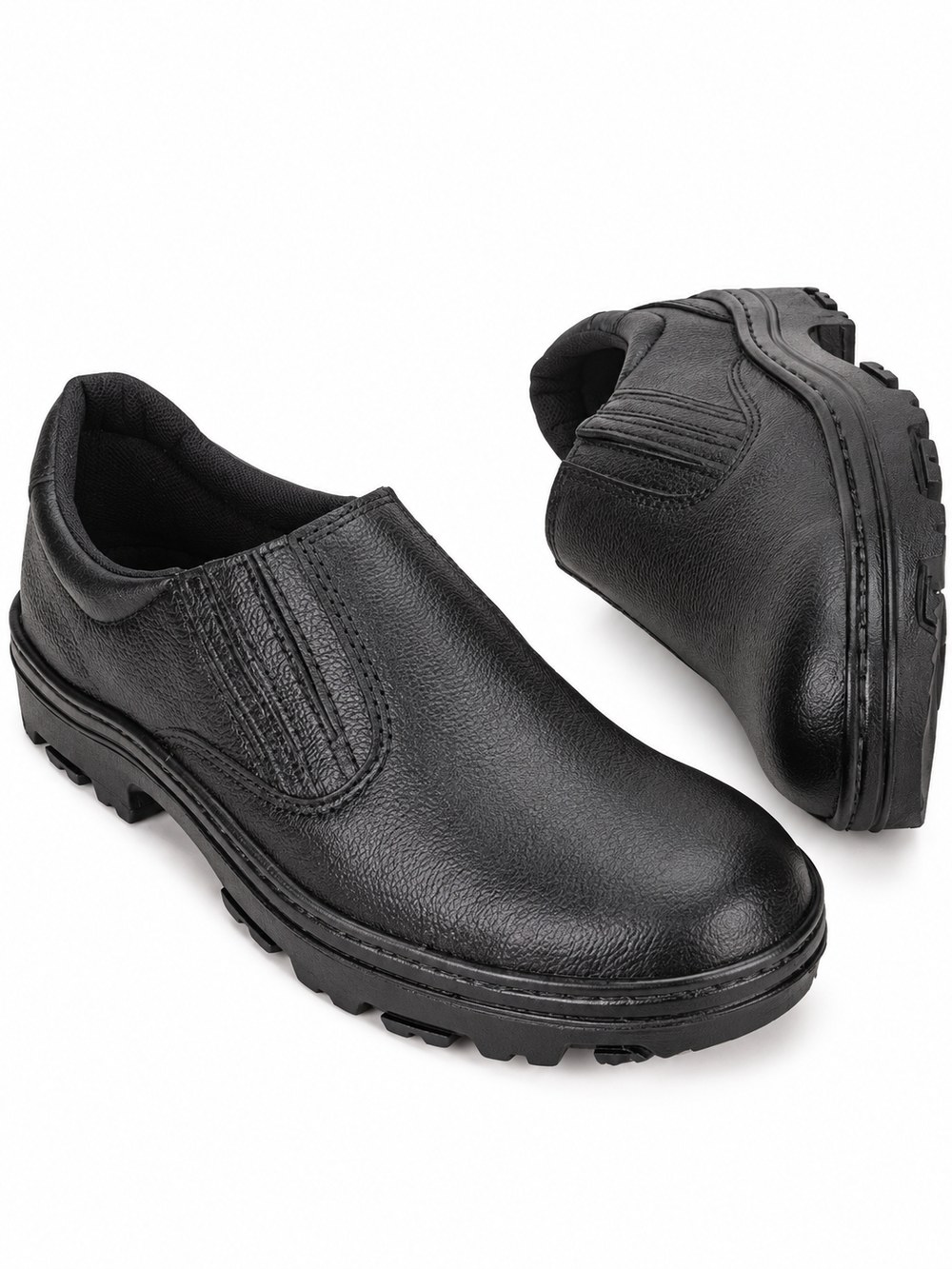 Sapato com elástico — Sem cadarço, calça e tira rápido. Solado tratorado.